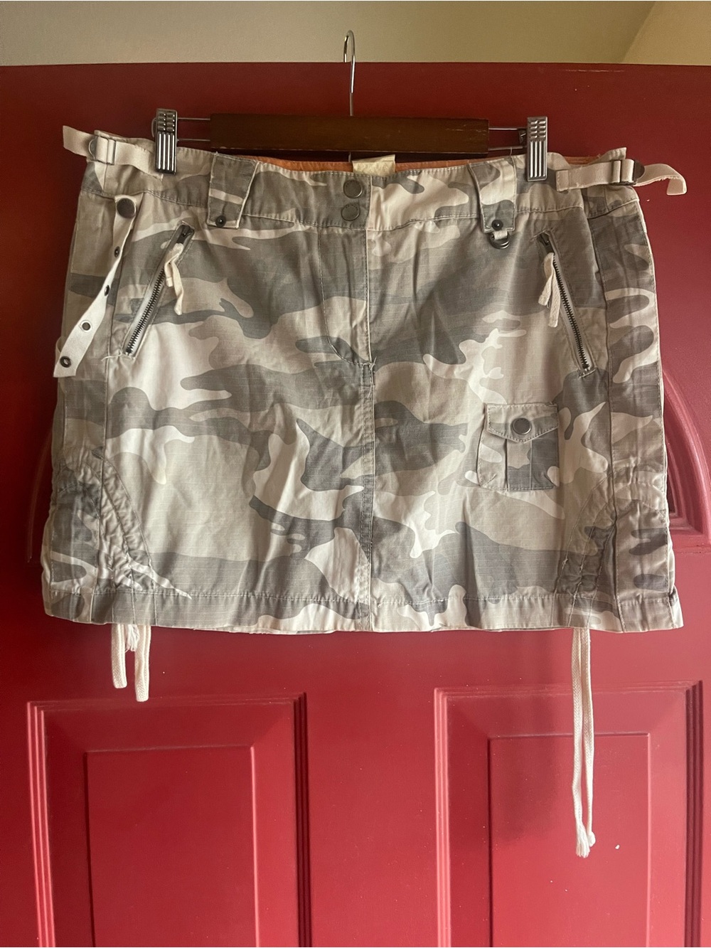 DA-NANG Camo Utility Mini Skirt WITH SCRUNCH UP SIDES cross posted